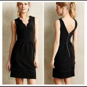 Anthropologie Maeve sleeveless black ruffled dress